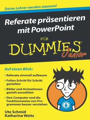 cover image of Referate pr&auml;sentieren mit PowerPoint f&uuml;r Dummies Junior